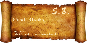 Sárdi Bianka névjegykártya